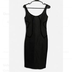 Diane Von Furstenberg Tonia Black Midi Dress size 2